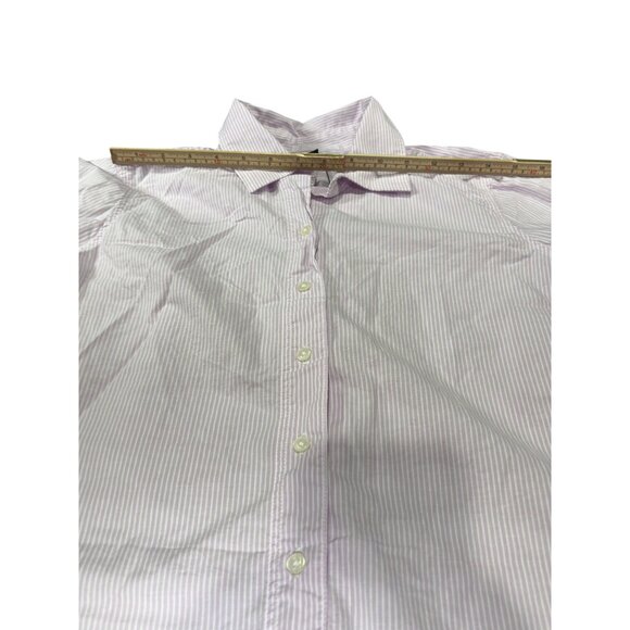 Banana Republic Womens Striped Button-Down Shirt S Petite Purple & White - Picture 6 of 9